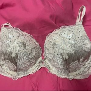 Beautiful Victoria’s Secret Bra in Champagne Color with Crystal Accents